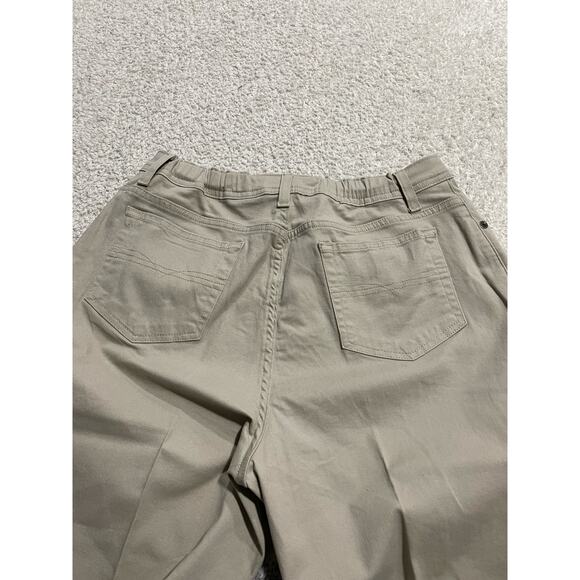 Denim & Company Women's 12 Khaki Pants High Rise Bootcut Elastic Waist Zip Fly - Picture 5 of 10